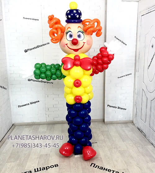 Как сделать веселого клоуна из воздушных шариков