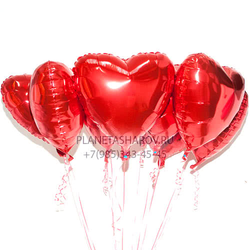 Купить фольгированные воздушные шары в форме сердца с доставкой по Москве  недорого