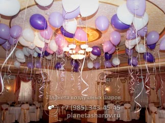 Сиреневые шары на свадьбу