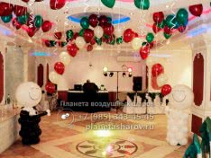 Украшение зала шарами на свадьбу