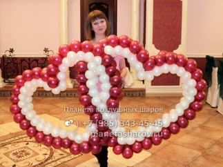 Украшение зала шарами на свадьбу