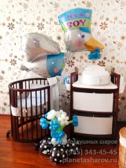 Воздушные шары на встречу мальчика из роддома