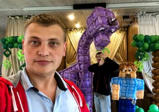 Оформление для любителя игры Майнкрафт и динозавров