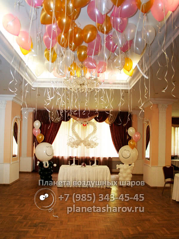 Классическое оформление свадьбы шарами