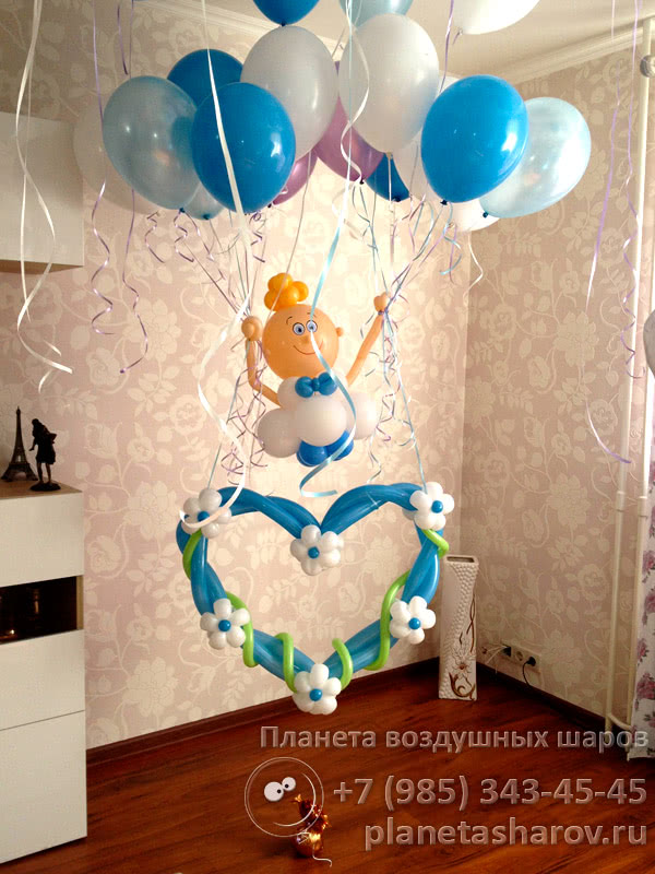 Воздушные шары на встречу мальчика из роддома