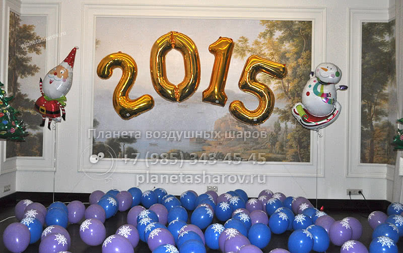 Украшение воздушными шарами на новый год