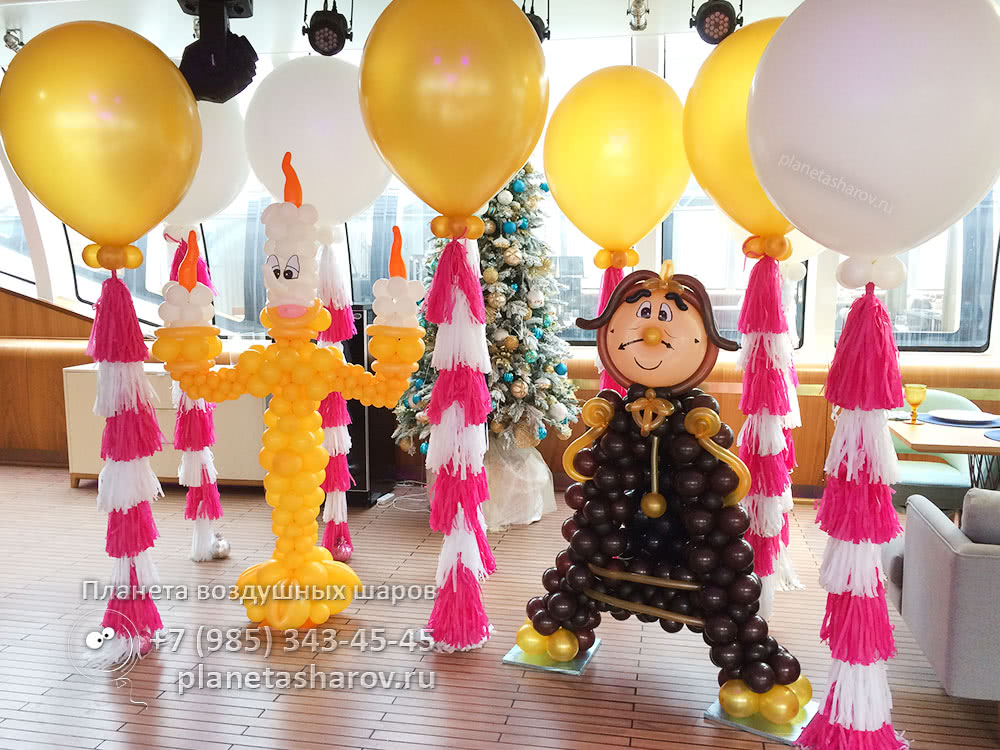 Оформление шарами в стиле Красавица и чудовище