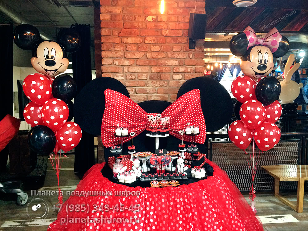 Минни Маус украшение воздушными шарами
