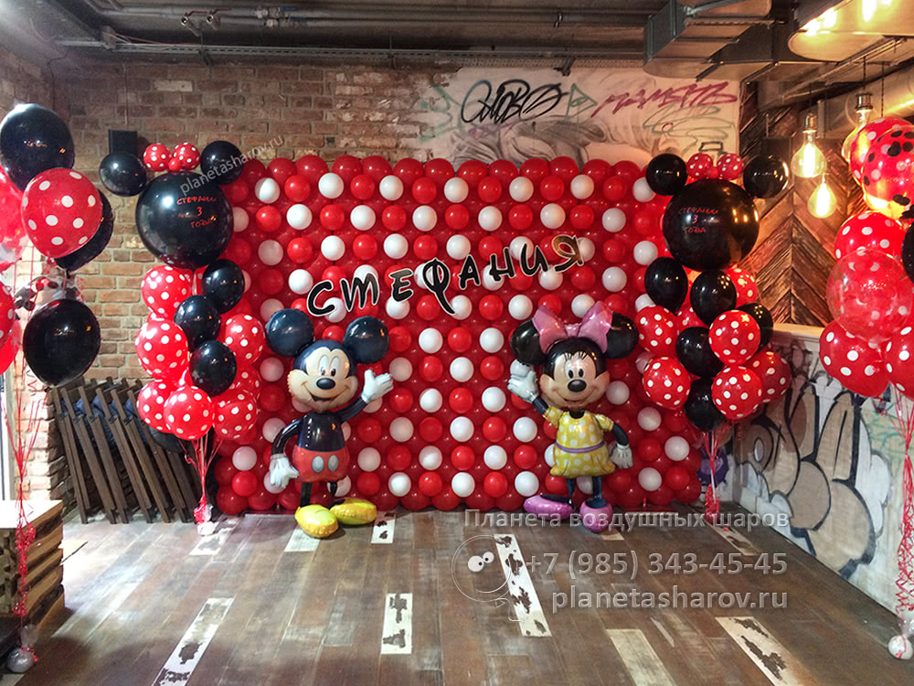 Минни Маус украшение воздушными шарами