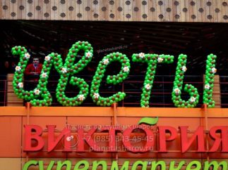 Надпись из шаров ЦВЕТЫ Надпись из шаров ЦВЕТЫ