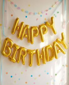 Золотая надпись Happy Birthday