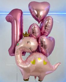 Комплект розовых шариков на 1 годик