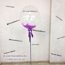 Шар с фиолетовыми перьями