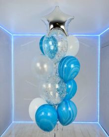 Голубой фонтан с серебром