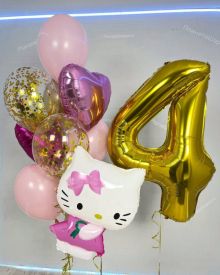 Фонтан с кошечкой и цифрой