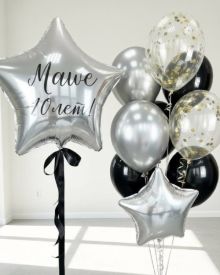 Фольгированная серебристая звезда