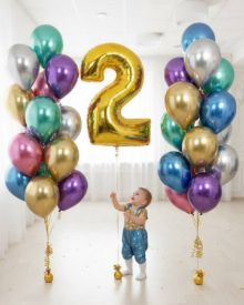 Радужный фонтан с цифрой