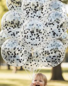 Шары с черным конфетти