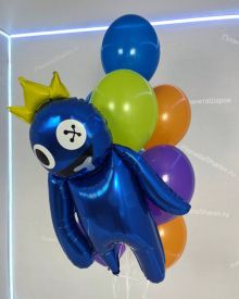 Фонтан из шаров голубой