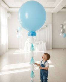 Шар с тассел гирляндой голубой