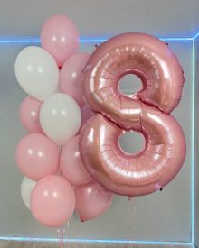 Фонтан с фольгированной цифрой