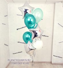 Фонтан серебряно-бирюзовые