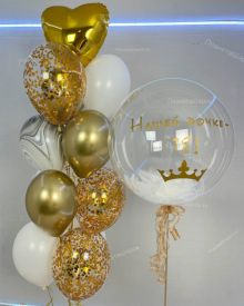 Фонтан шаров с короной 