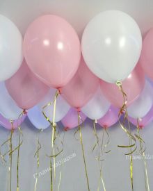 Бело-розовые воздушные шары