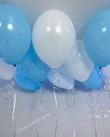 Бело-голубые воздушные шары