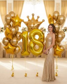Набор золотых шаров на 18 лет