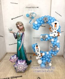 Композиция из шаров и Эльза Холодное Сердце