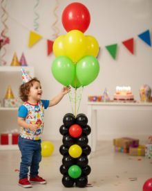 Фонтан из гелиевых шаров "Светофор"