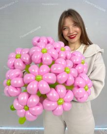 Розовые ромашки из шаров