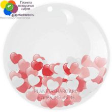 Шар сюрприз с сердцами