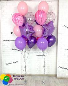 Фонтаны фиолет с шарами мрамор 