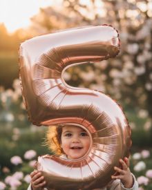 Цифра 5 розовое золото 