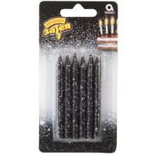 Свечи д/торта черные блеск 8см 12шт/A