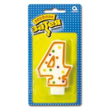 Свеча -цифра "4" 7,6см/A