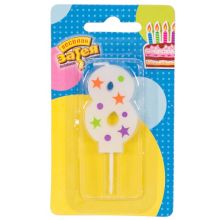 Свеча -цифра "8" Звезды 5см/V