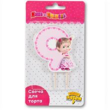 Свеча -цифра "9" Маша Сердца 7,5см/V