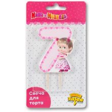 Свеча -цифра "7" Маша Сердца 7,5см/V