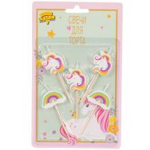 Свечи д/торта на пик Единорог Радуга5штV
