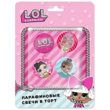 Набор свечей для торта куклы ЛОЛ 4шт