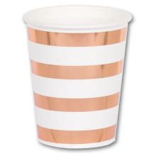 Стакан фольг розовое золото 250мл 6шт/G