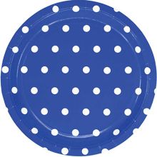 Тарелка Горошек синяя 23см 6шт/G