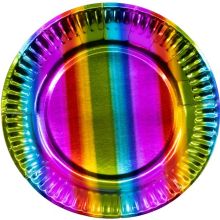Тарелка фольг Радуга 23см 6шт/G