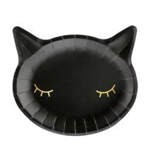 Тарелка бум Кошка черн 22см 6шт/PD