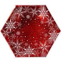 Тарелка фигур Снежные Искры 25см 6шт/G