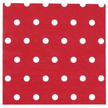 Салфетка Горошек красная 33см 12шт/G