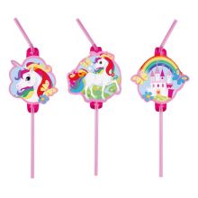 Трубочка д/кокт Единорог Радужный 8шт/A